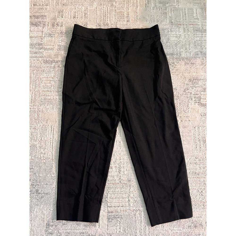 Michael Kors Black Cropped Trousers Women's Size‎ 10 Slit Hem Career Casual